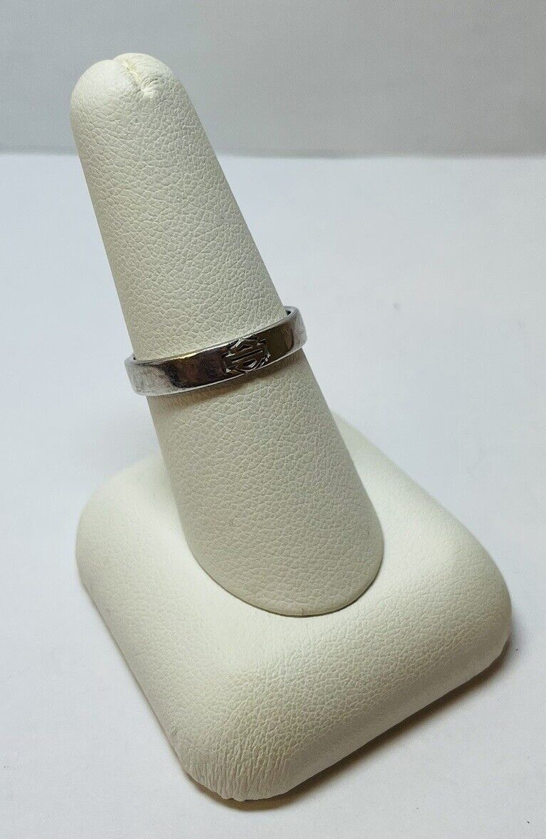 MOD Harley Davidson Sterling 925 Silver Logo Shield CZ Ring Sz 8 – .09