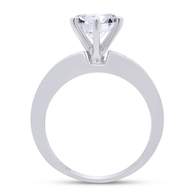 2.84 Ct Engagement Wedding Ring Simulated Diamond 14k White Gold Plated Silver