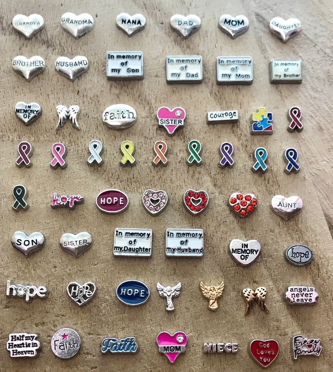 Floating Charm Angel Awareness Ribbon Hope Courage fit Glass Locket