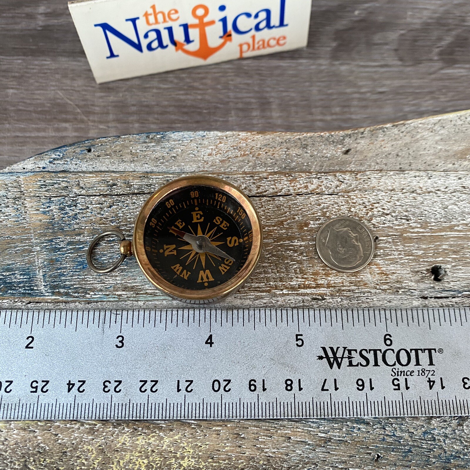 Brass Pocket Compass w/ Optional 27″ Chain & Bag – Gold, Silver, Antique Finish