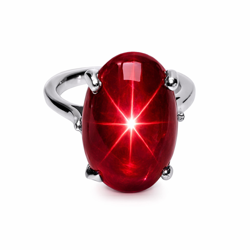 Vintage Lindy Red Star Sapphire, 925 Sterling Jewelry Handmade Silver Ring