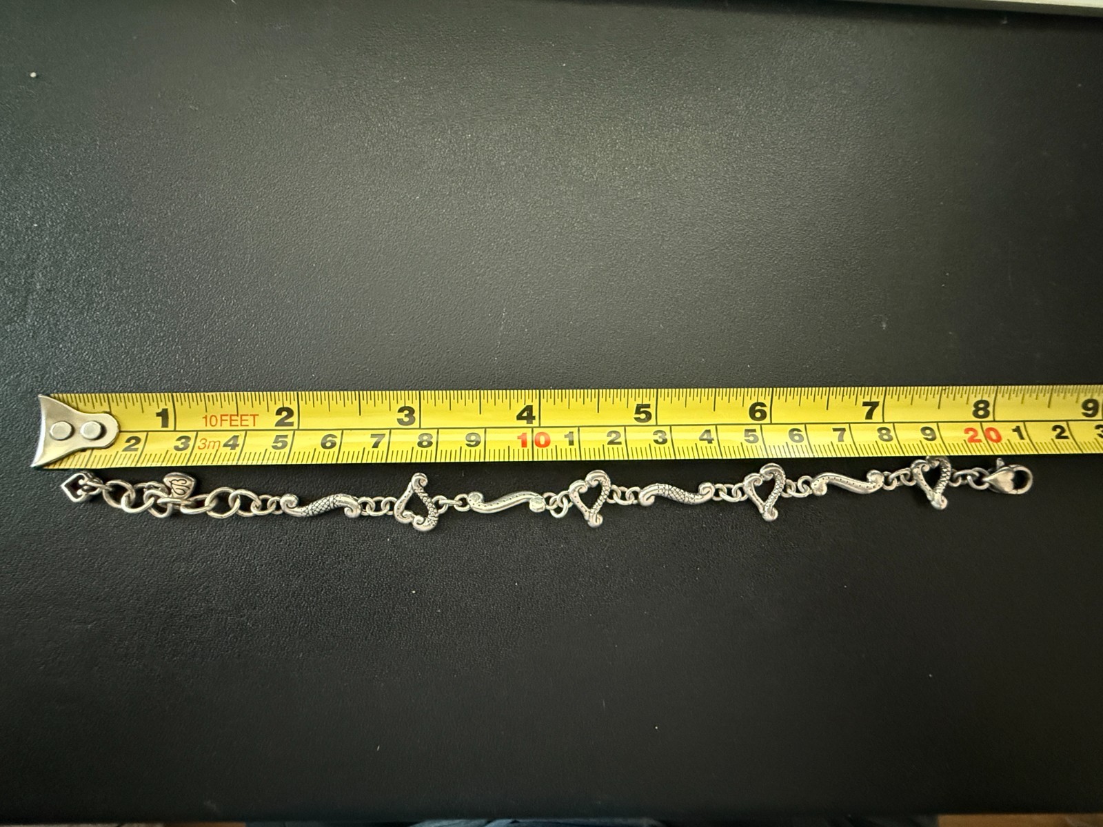 Brighton Silver Tone Heart Design Bracelet Very Good Condition
