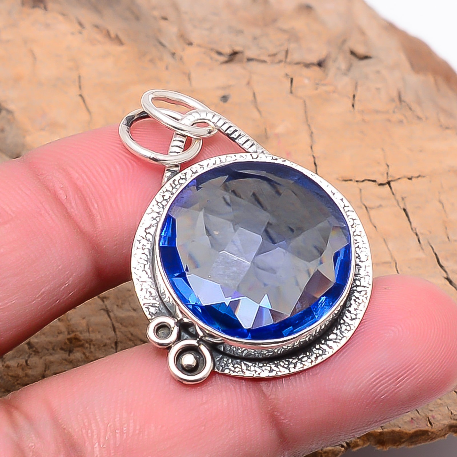 Tanzanite Designer Handmade 925 Sterling Silver Pendant 1.4″ P10880124153