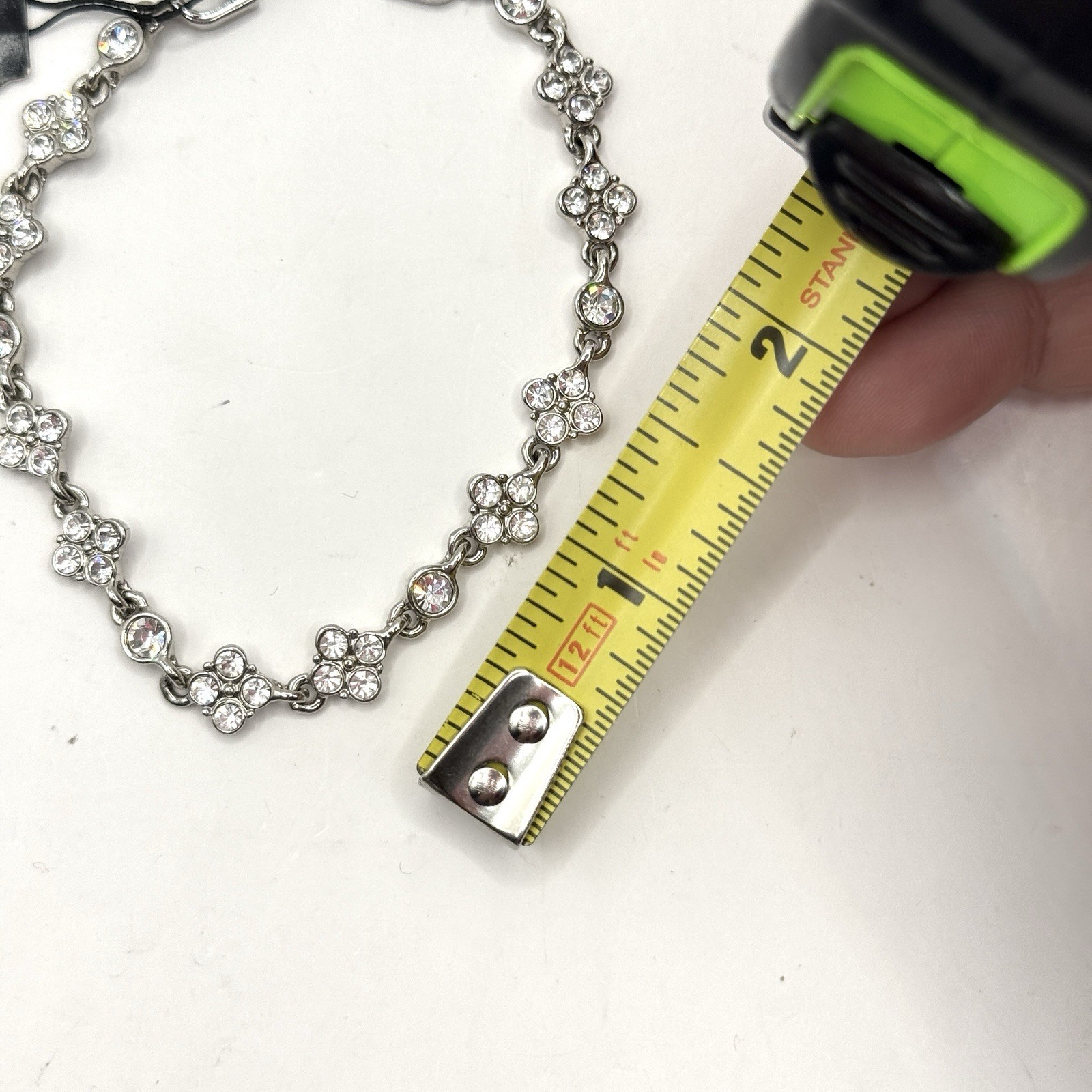NWT Givenchy Silver-Tone Round Cubic Zirconia Tennis Bracelet 7.5” Crystal Link