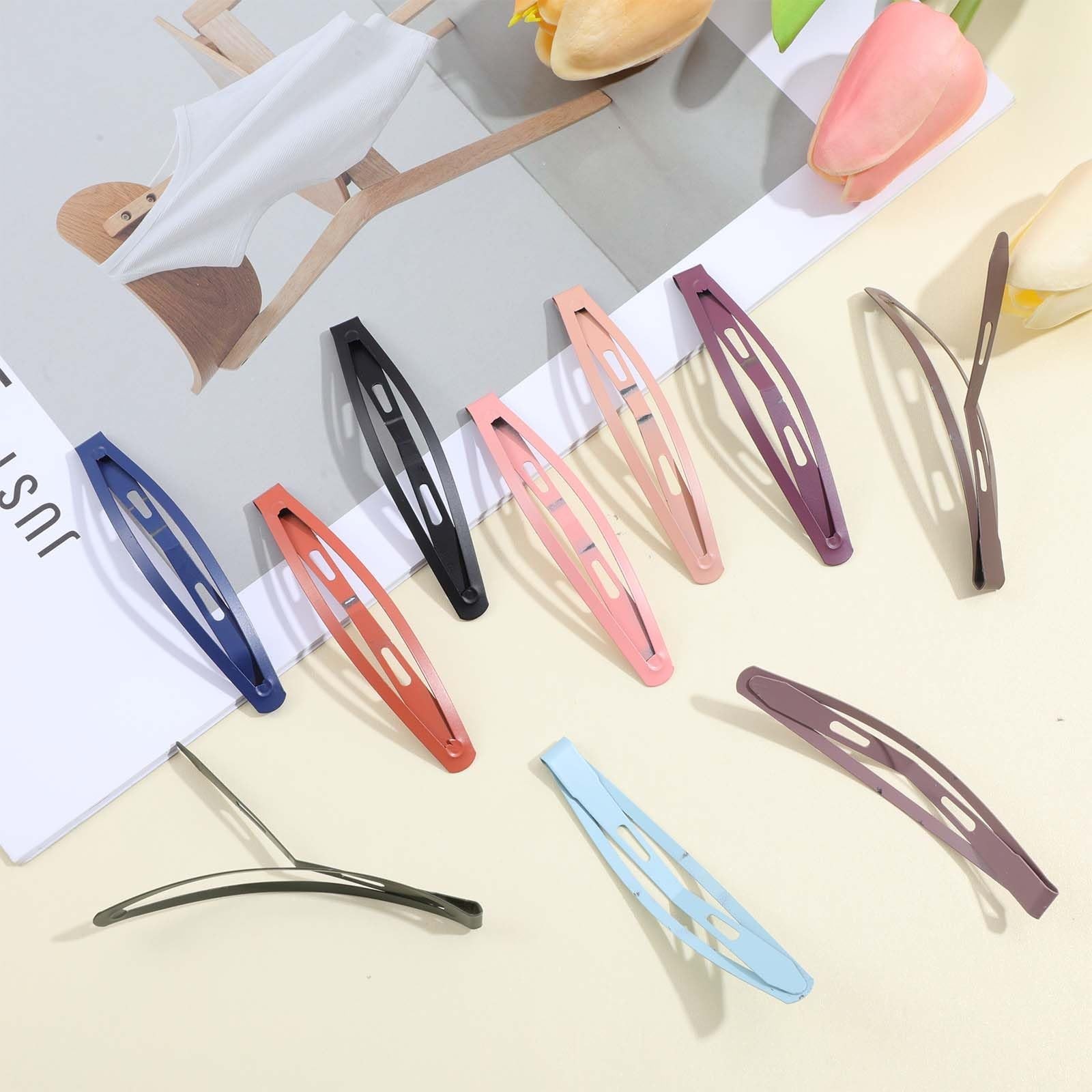 40 Pcs Metal Snap Hair Clips 3.15 Inch Water Drop Non Slip Hair Barrettes Non…