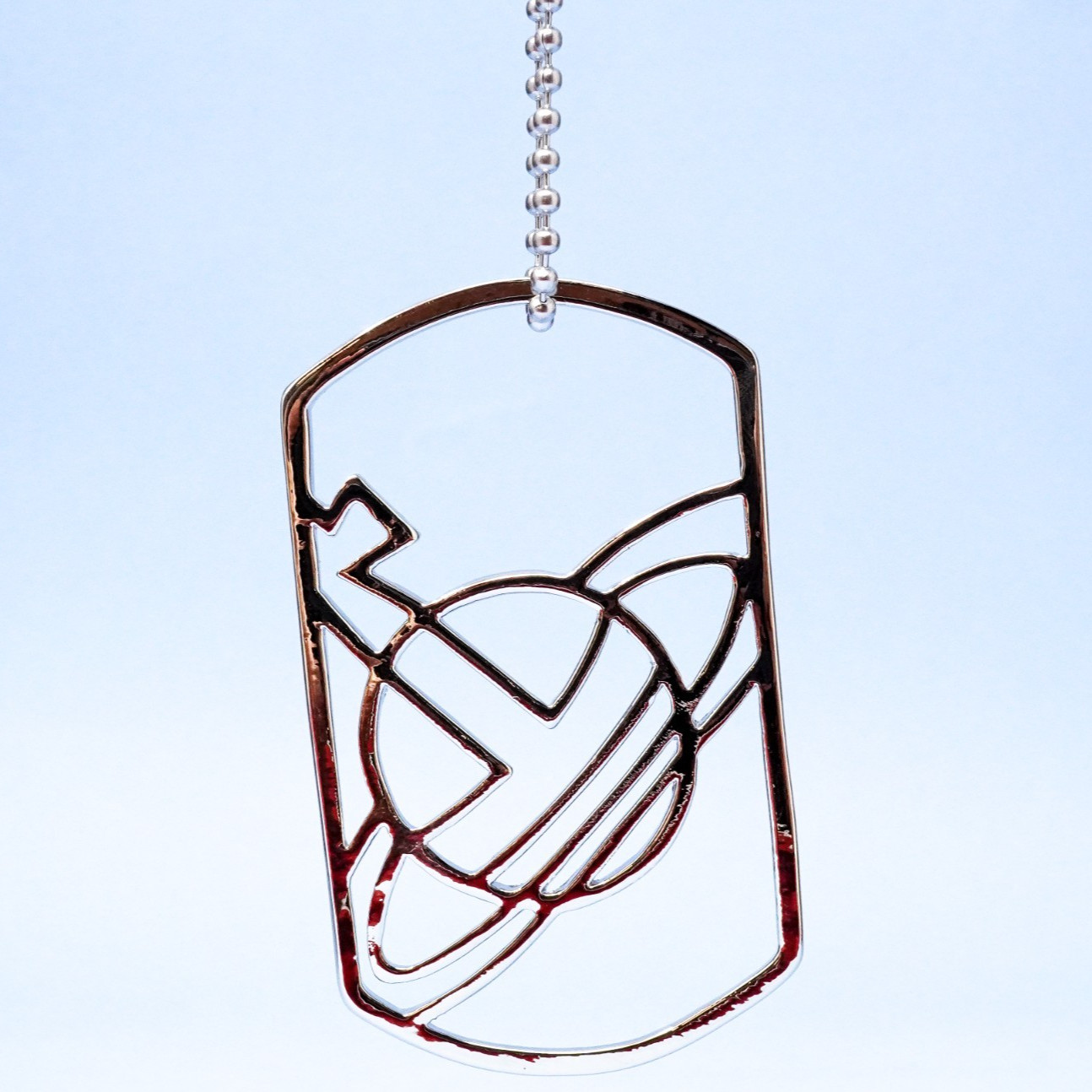 Vivienne Westwood Necklace Silver Large Square Hollow Orb Pendant With Gift Box