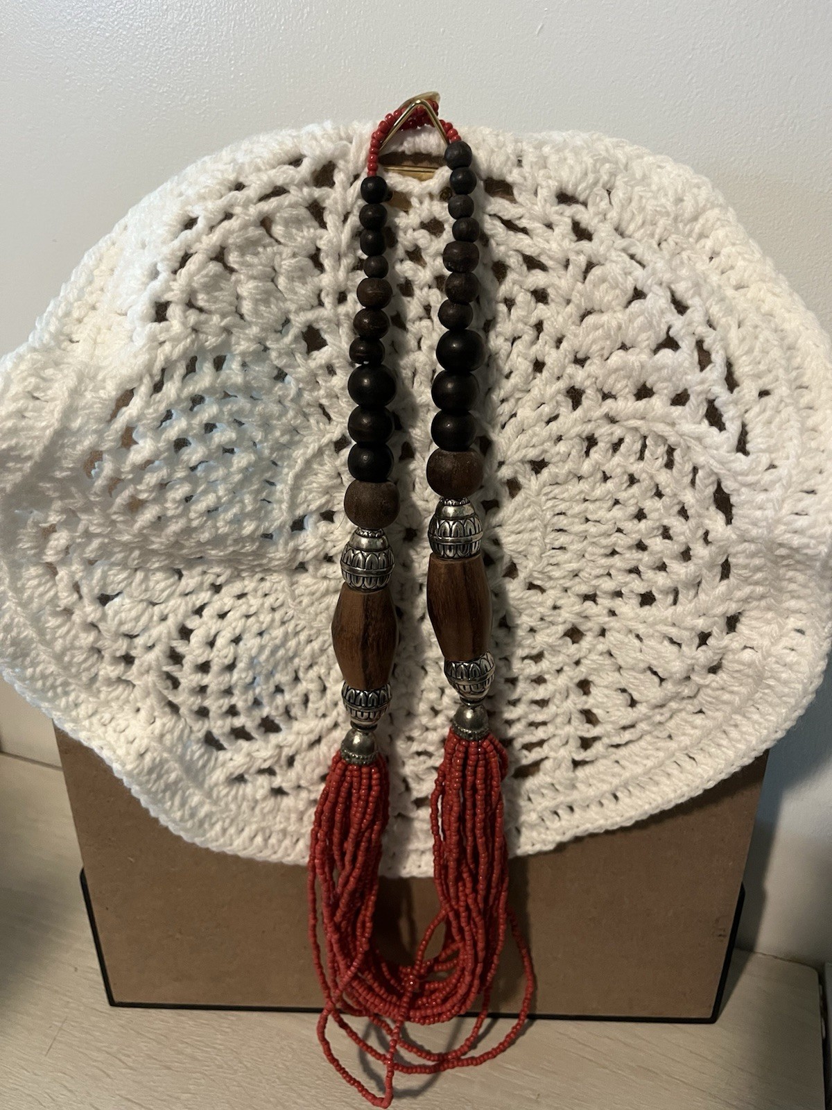 Bohemian Boho Style Chunky Wood Beaded Necklace