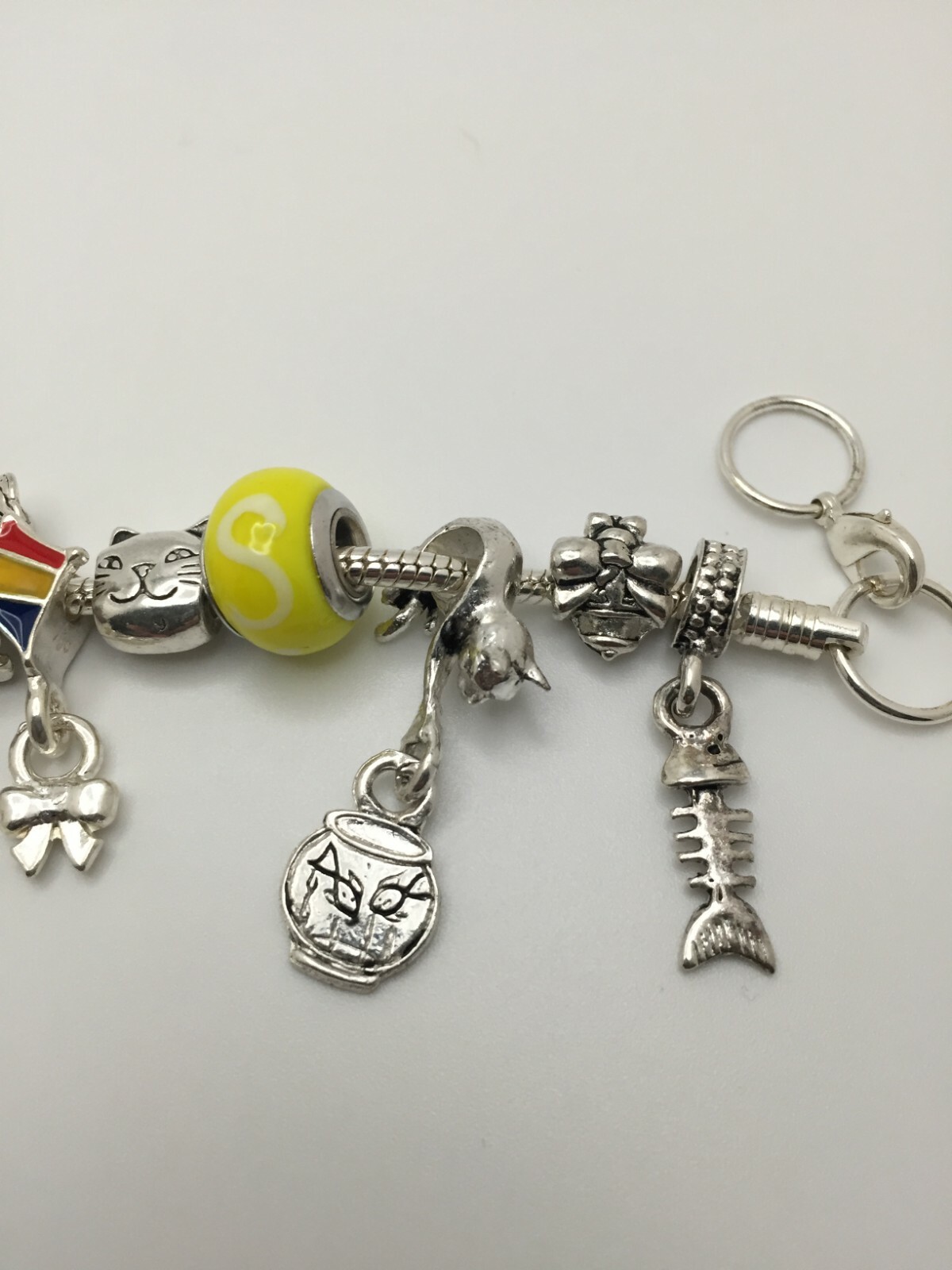 RARE Willabee and Ward Ladybug Dragonfly Kitten Kitty Cat Animal Charm Bracelet