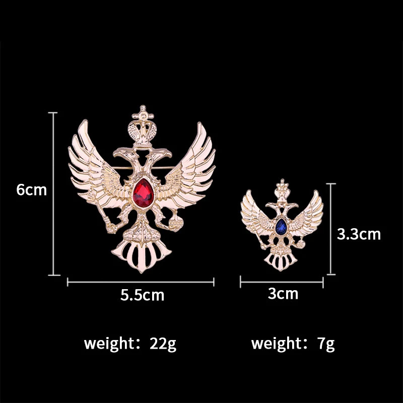 New Vintage Crystal Eagle Brooches Crown Men’s Suit Coat Badge Corsage Collar