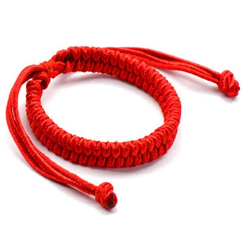 4PCS Adjustable Red String Bracelet Braided Rope Wristband for Women Men Unisex
