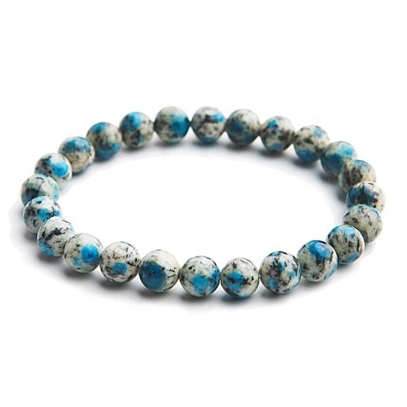 6mm Azurite Stone Bead Bracelet