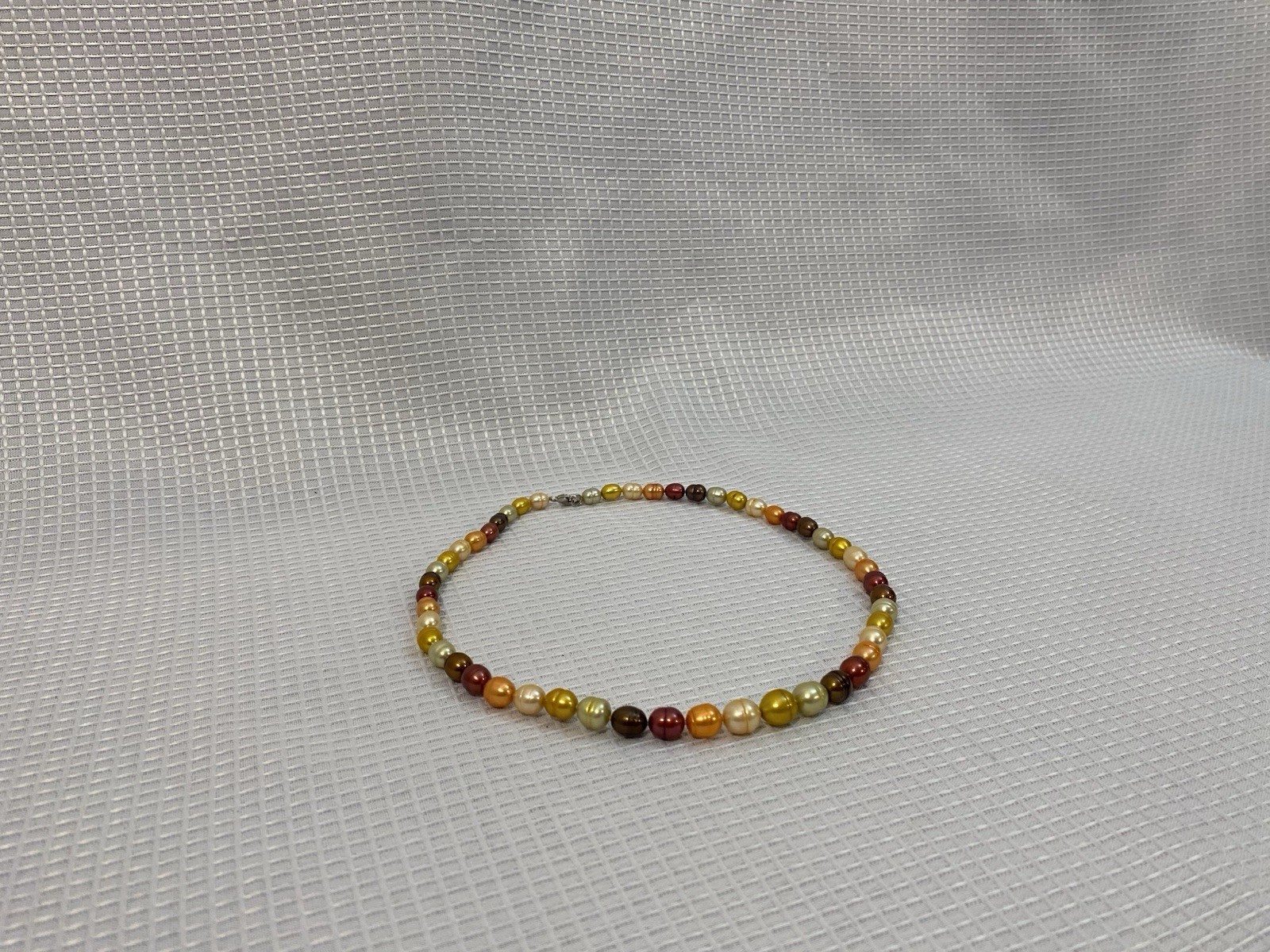 Multicolor Freshwater Pearl Necklace Baroque Beads Gold Cream Brown Choker