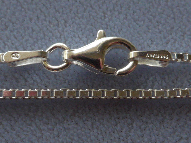 ITALIAN STERLING SILVER BOX CHAIN/NECKLACE ITALY 925 1.2mm 16″ 18″ 20″ 24″ 30″