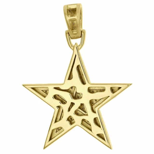 3Ct Round Simulated Diamonds Two Tone Star Pendant 14K Yellow/White Gold Plated