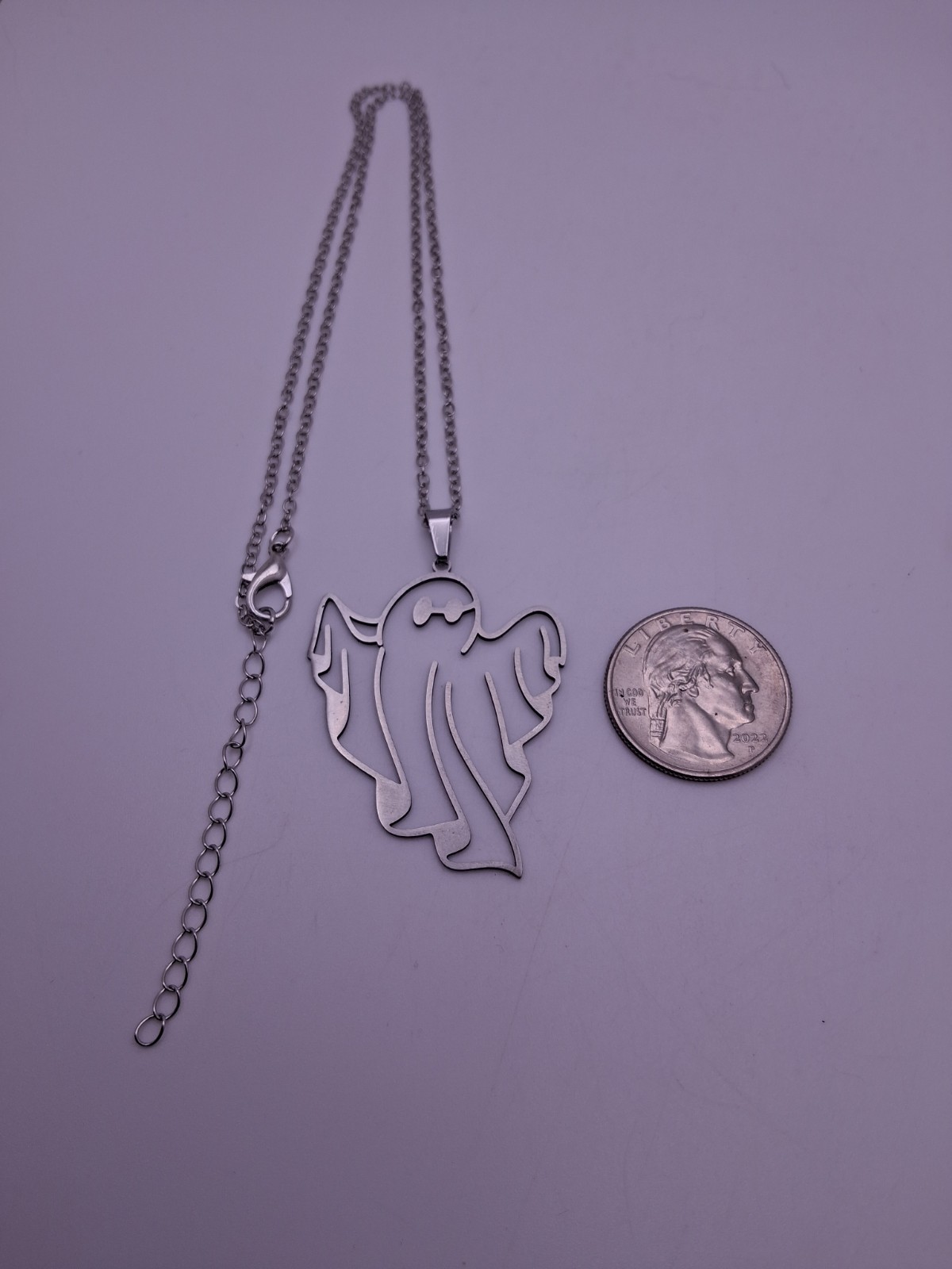 Halloween Themed Ghost Stainless Steel Pendant Necklace Fall Halloween Party 🎃