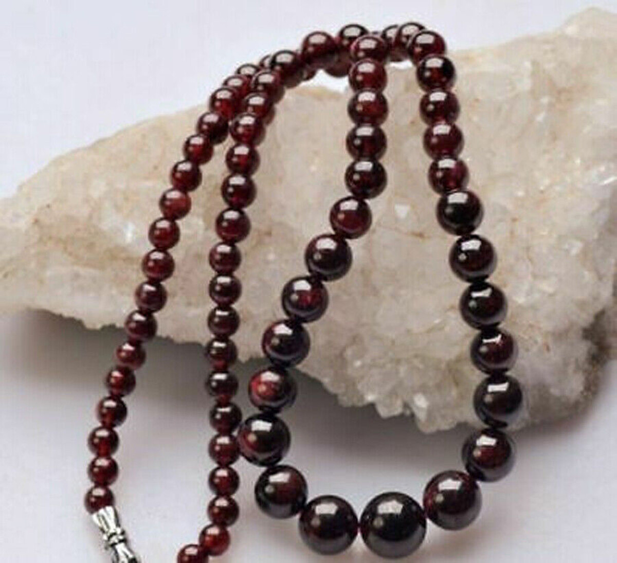 Genuine Natural Brazil Dark Red Garnet Round Gemstone Beads Necklaces 14-36″ AAA