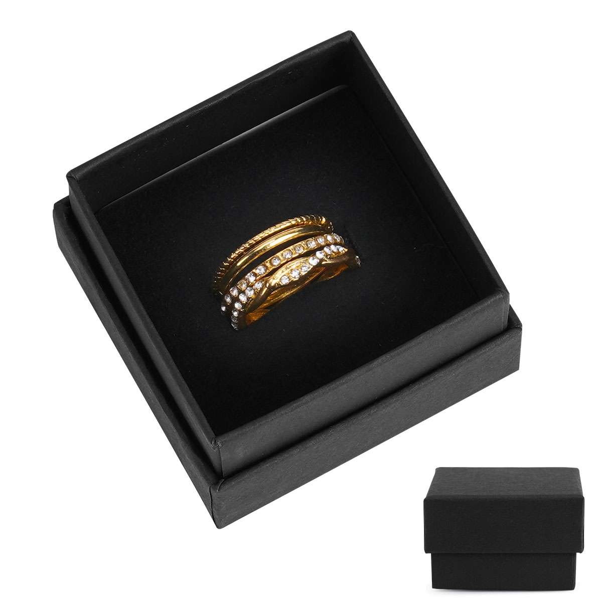 Fashion Stacking Rings Set: Twisted, Rhinestone, Textured, Plain Size 6,7,8,9,10