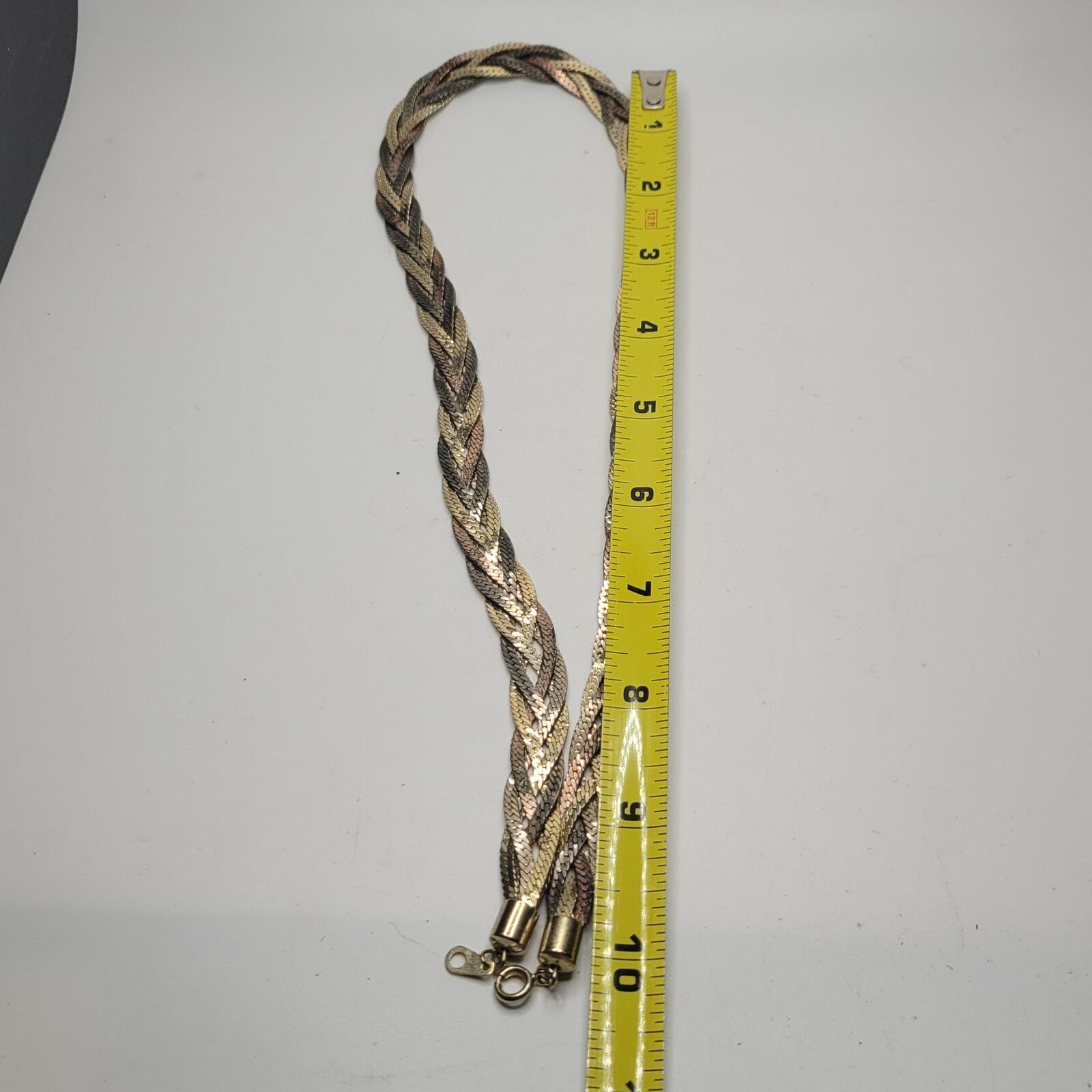 Braided Herringbone ~ multi-hued ~ 3 strand ~ 22” approx.