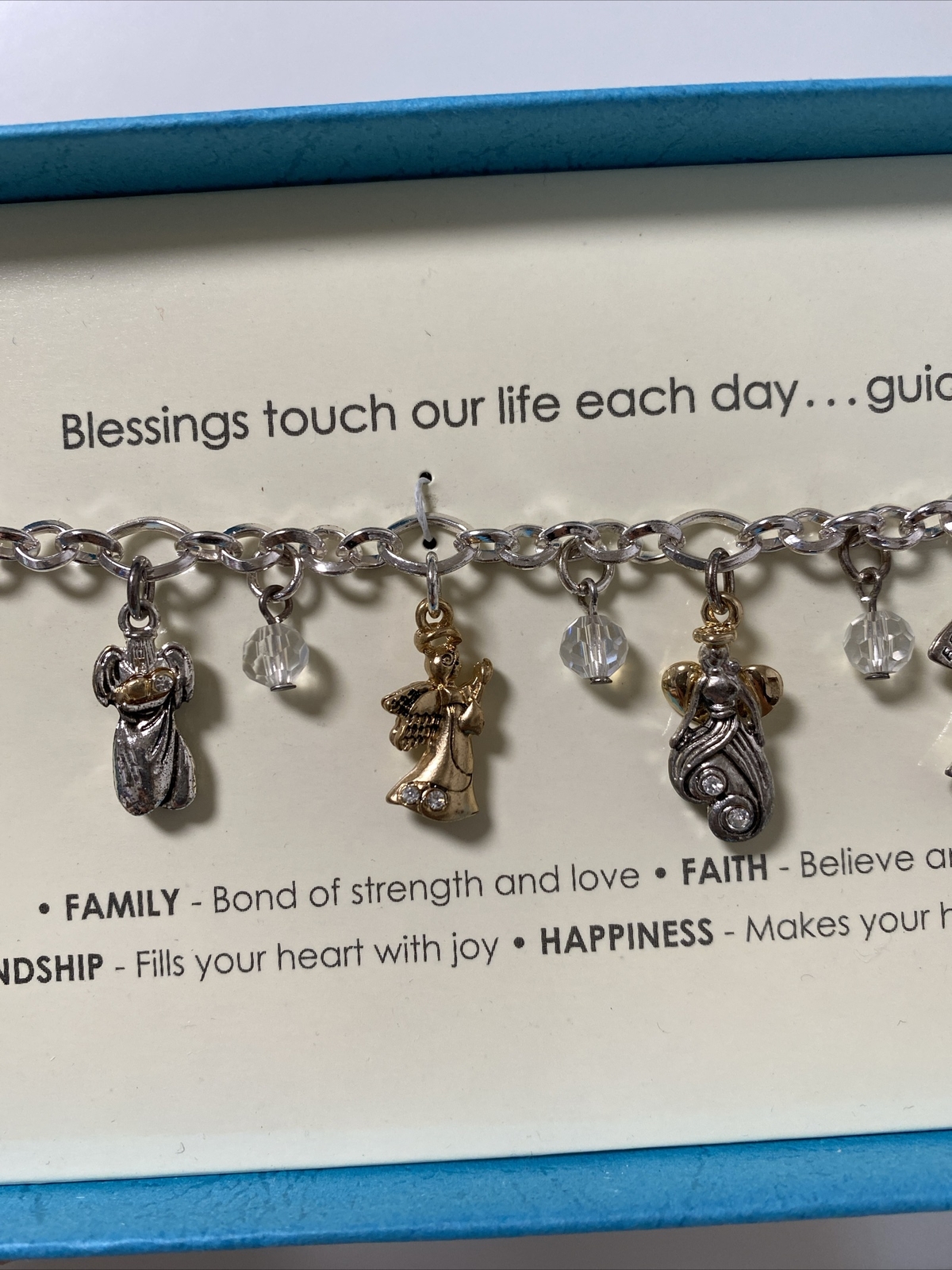 COUNT YOUR BLESSINGS CHARM BRACELET 7.5″” NEW IN BOX – 6 CHARMS