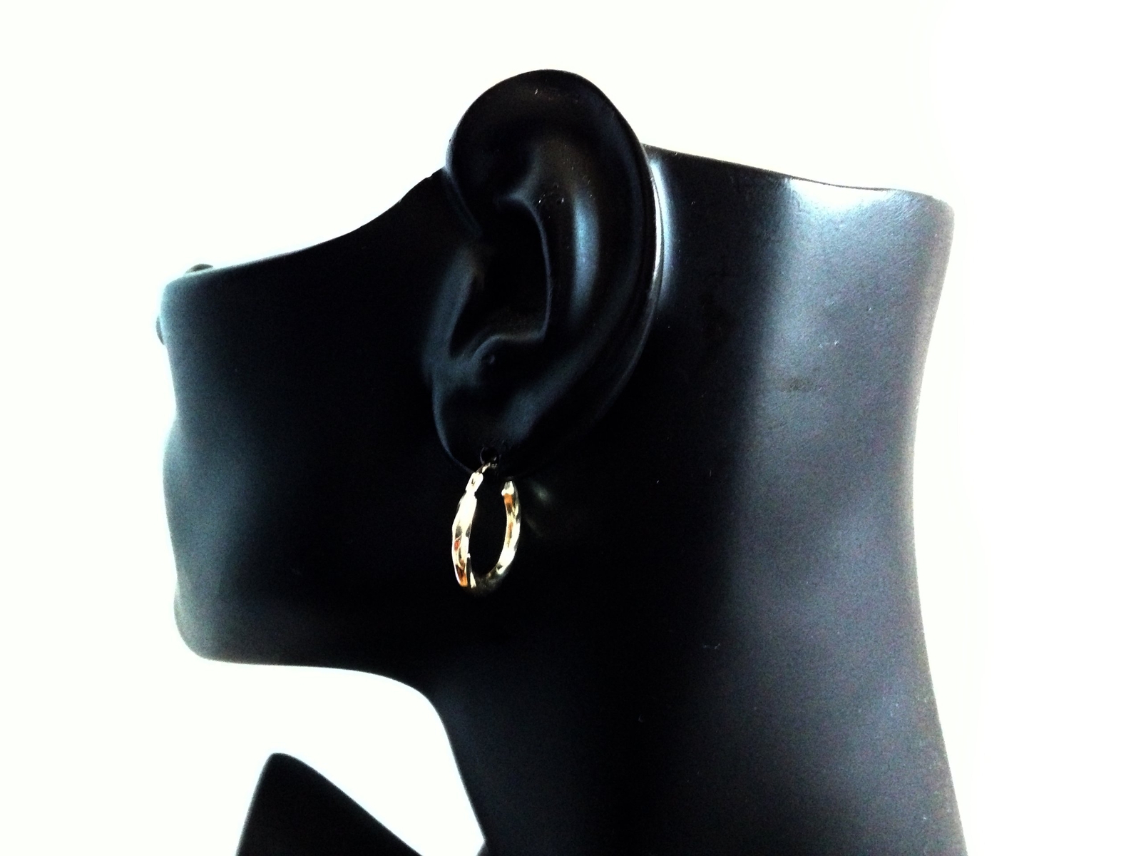 14k Yellow Gold Horseshoe Swirl Hoop Earrings, Diameter 20mm