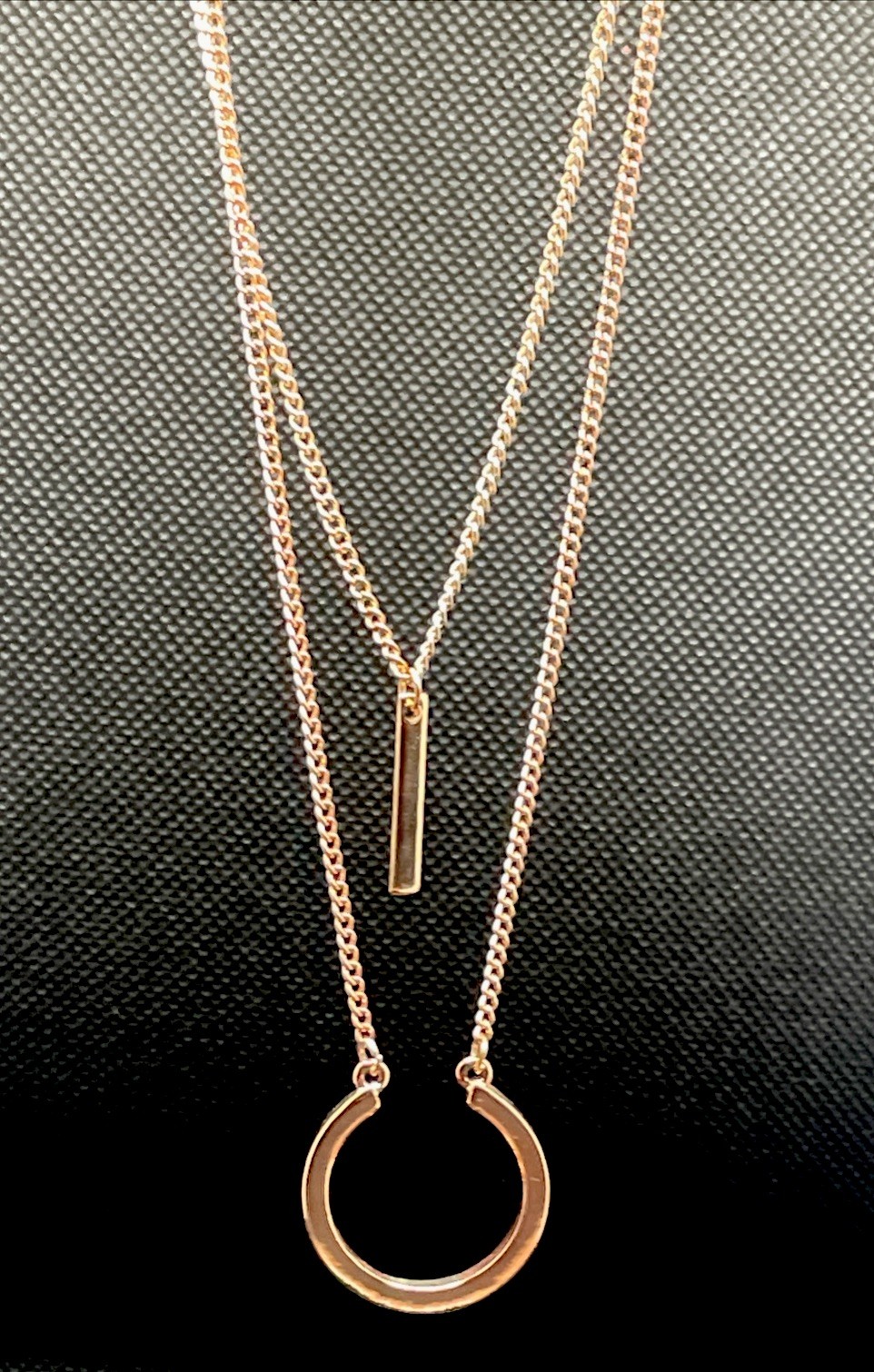 2 Rose Gold Tone Adjustable Necklaces Simple Minimal Design All Occasion