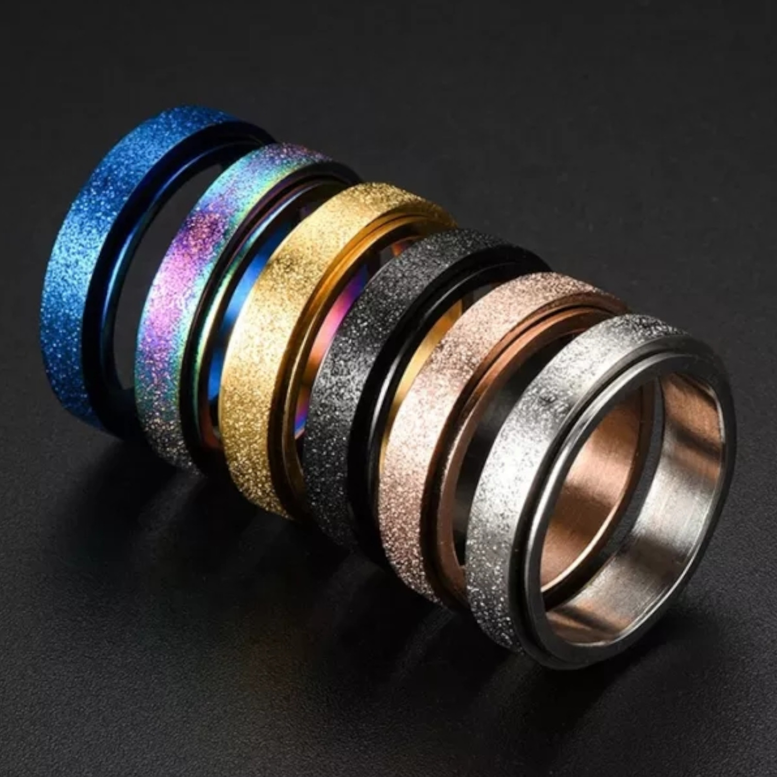 Stainless Steel Rotating Spinner Wedding Ring Unisex, Men Women Fashion Jewelry