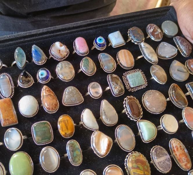 Jasper & Mix Gemstone 925 Sterling Silver Plated Design Wholesale Lot Rings