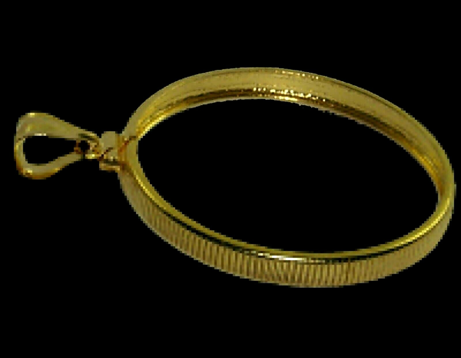 Coin Bezel U.S. Quarter Coin Edge 14K Gold Filled 1/20th 14K Gold Soldered Bail