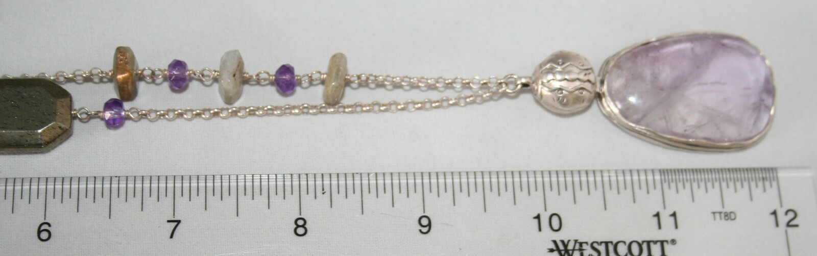 Silpada Sterling Silver Pyrite & Amethyst “Ultraviolet” Statement Necklace N3119