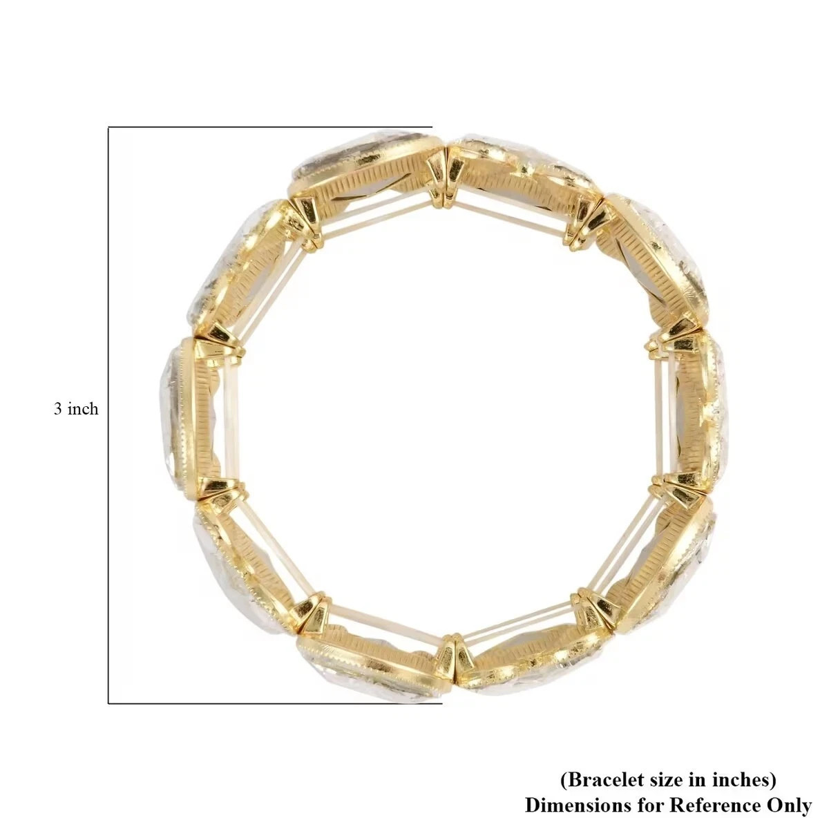 White Glass Bracelet in Goldtone (6.50-7.0In) for Women – NEW