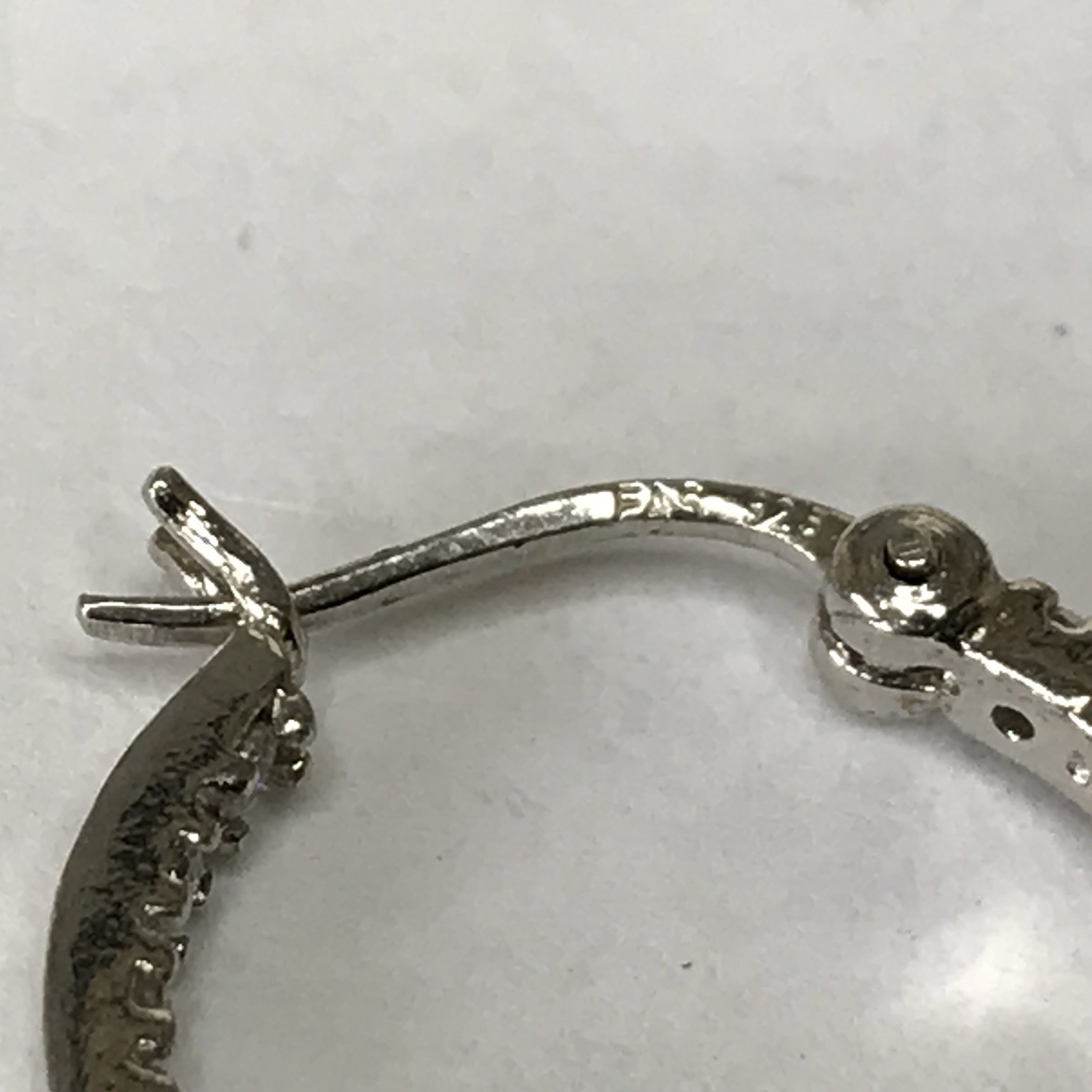 Sterling Silver Cubic Zirconia Inside-Out 17mm Hoop Earrings 2.3grams