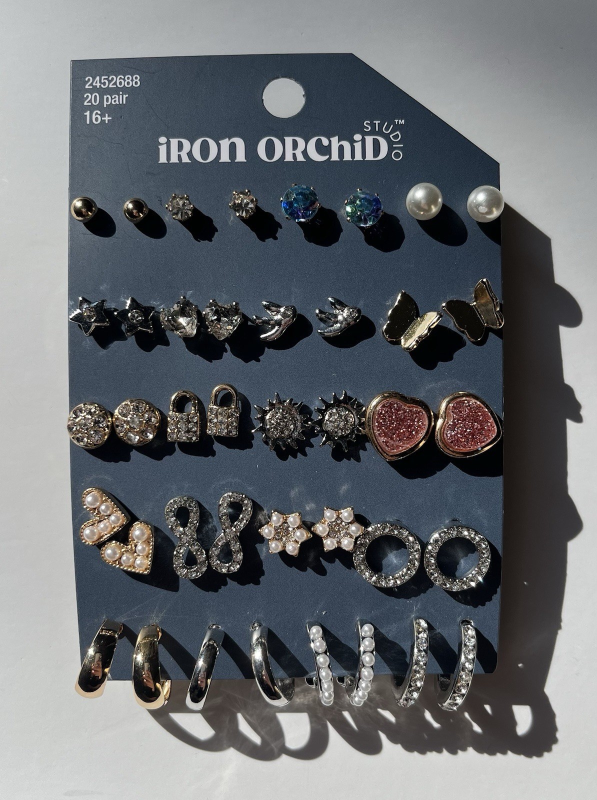 Iron Orchid Studio Simple & Shiny Post Earrings, Nickel Free, 20 Pair Packet
