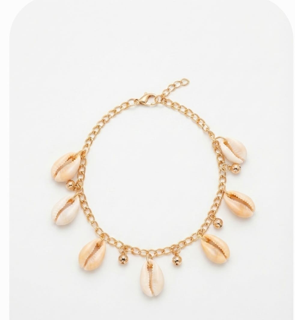 Gold Cowrie Shell Anklet Beach Chain Shell Charm Bracelet Boho Summer Jewelry