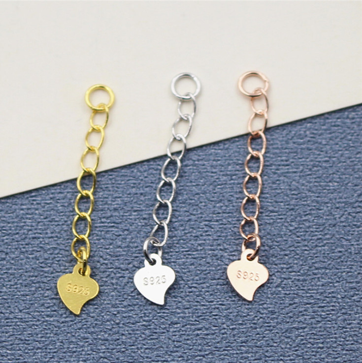2/5 Pieces 5cm/2″ 925 Sterling silver Extension Chain Necklace Extender Findings