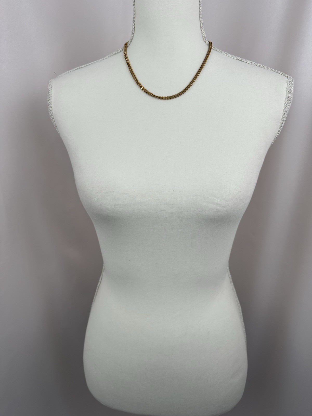 Gold Tone Textured Chain Necklace