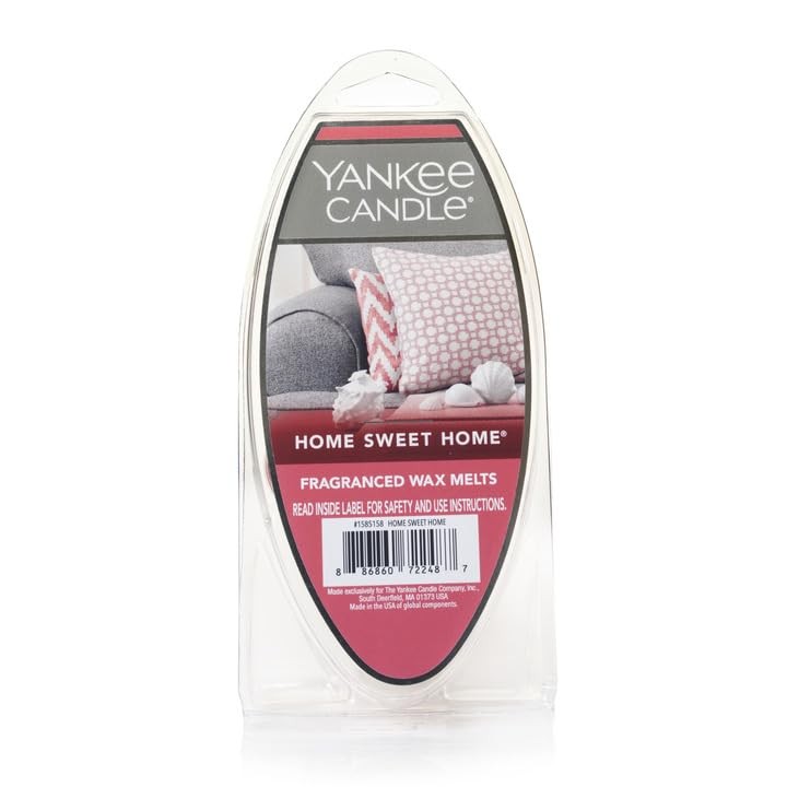 Yankee Candle Home Sweet Wax Melts 6 6 Count (Pack of 3), Medium Red