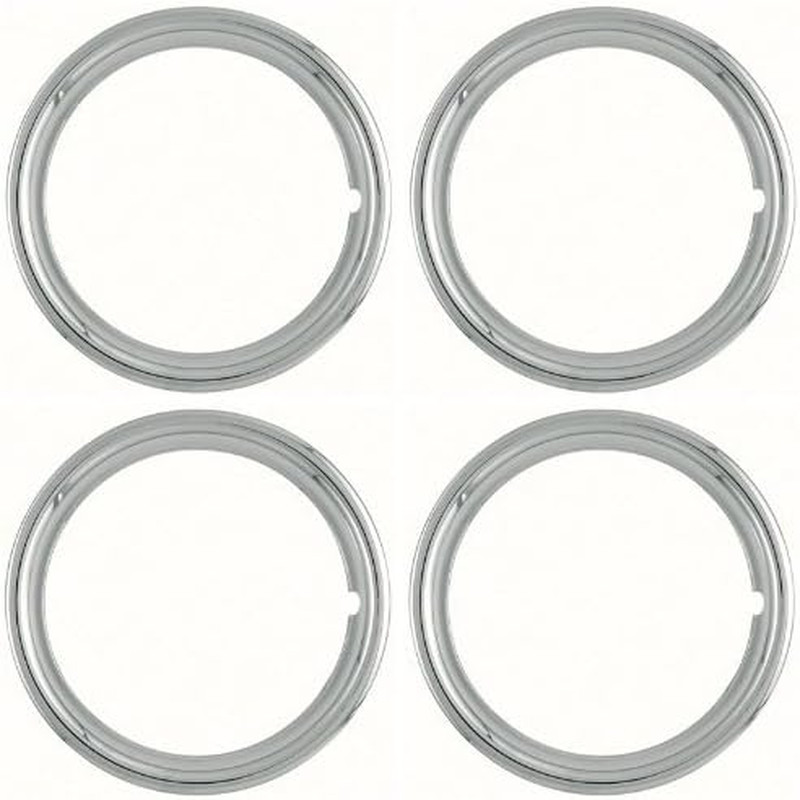 Set of 4 Polished Stainless Steel 14″ 1.75 inch Beauty Trim Rings 1514S