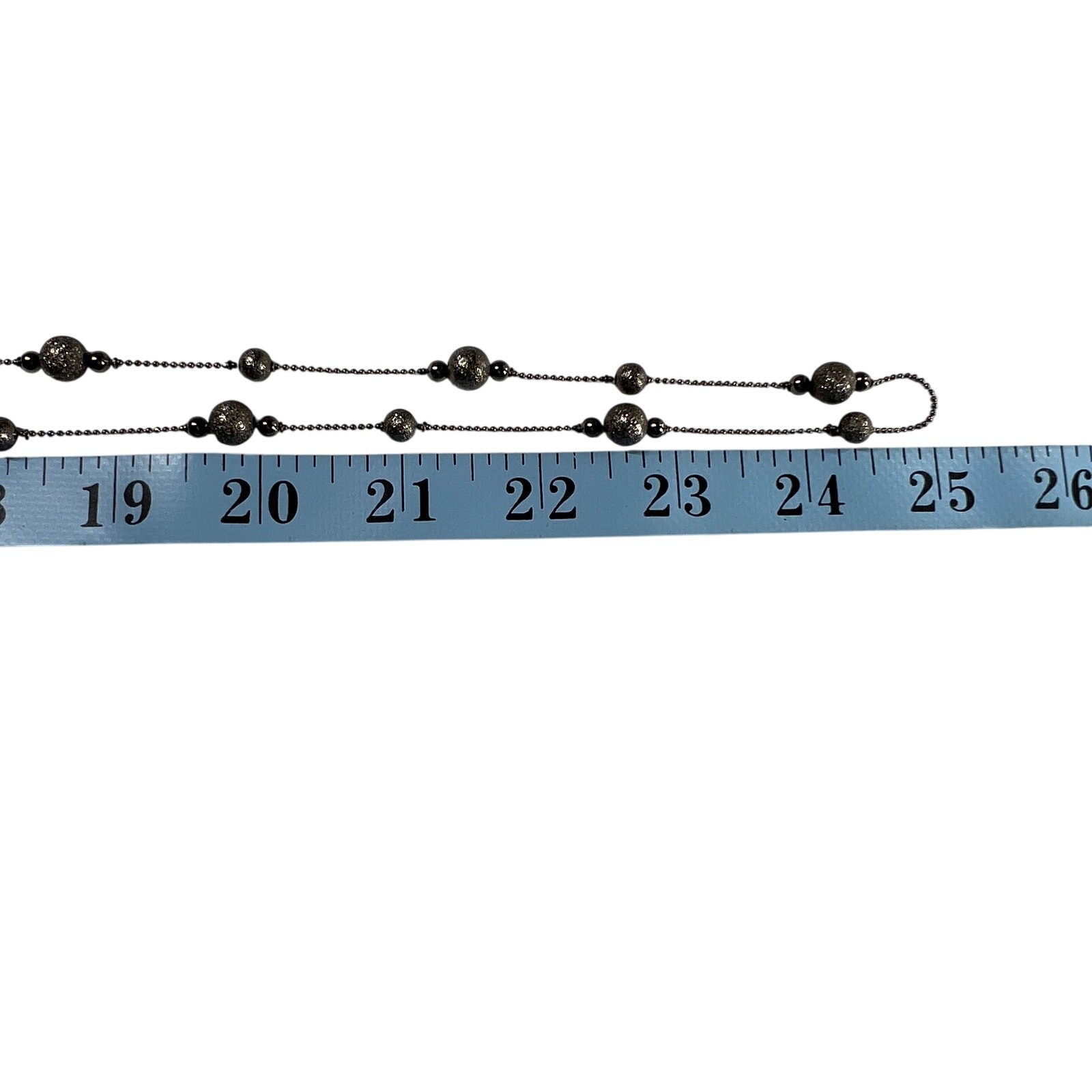 ESBE Beaded Necklace Womens Silver Tone Long Layered Chain Minimalist