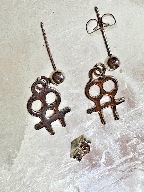 Double Venus symbol 92.5 posts w/ silver balls Lesbian LGBTQ Goddess by JKL 847