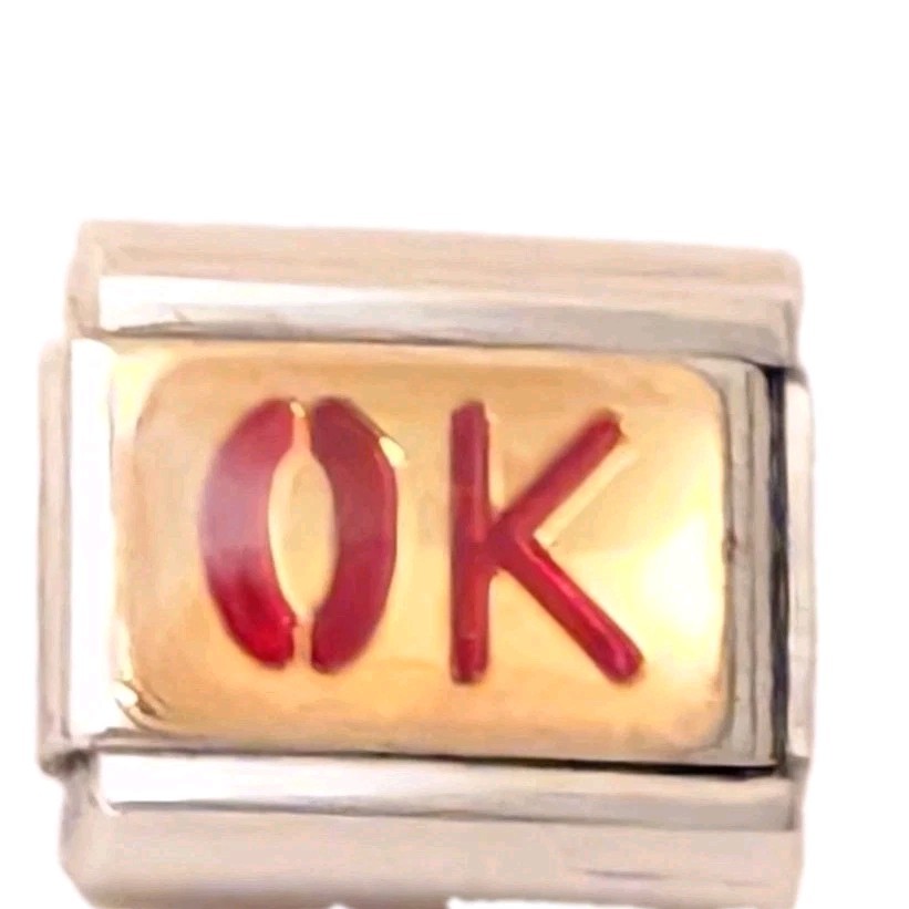 Authentic Nomination Italian Charm Word Charm “OK” 9mm Classic N115