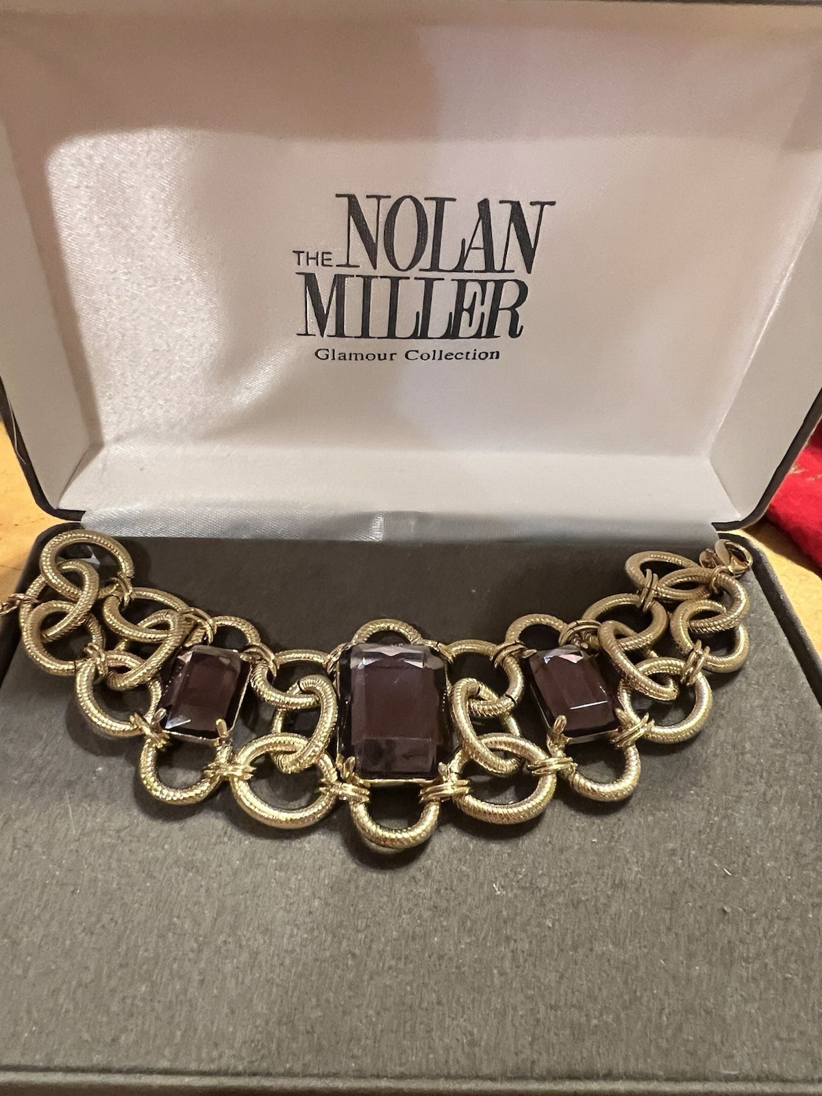 RARE! Nolan Miller Lilac Stone Triple Crown Tennis Bracelet 6.5-9in #607