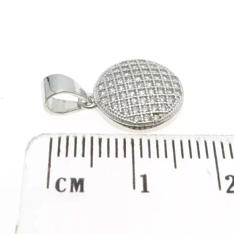 Round Cut Simulated Diamond Unisex Stunning Round Pendant 14K White Gold Plated