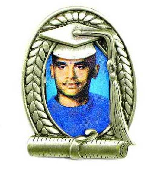 GRADUATION Photo Pin for Mother, Grandmother, Graduate Silvertone 1 3/4 Inches