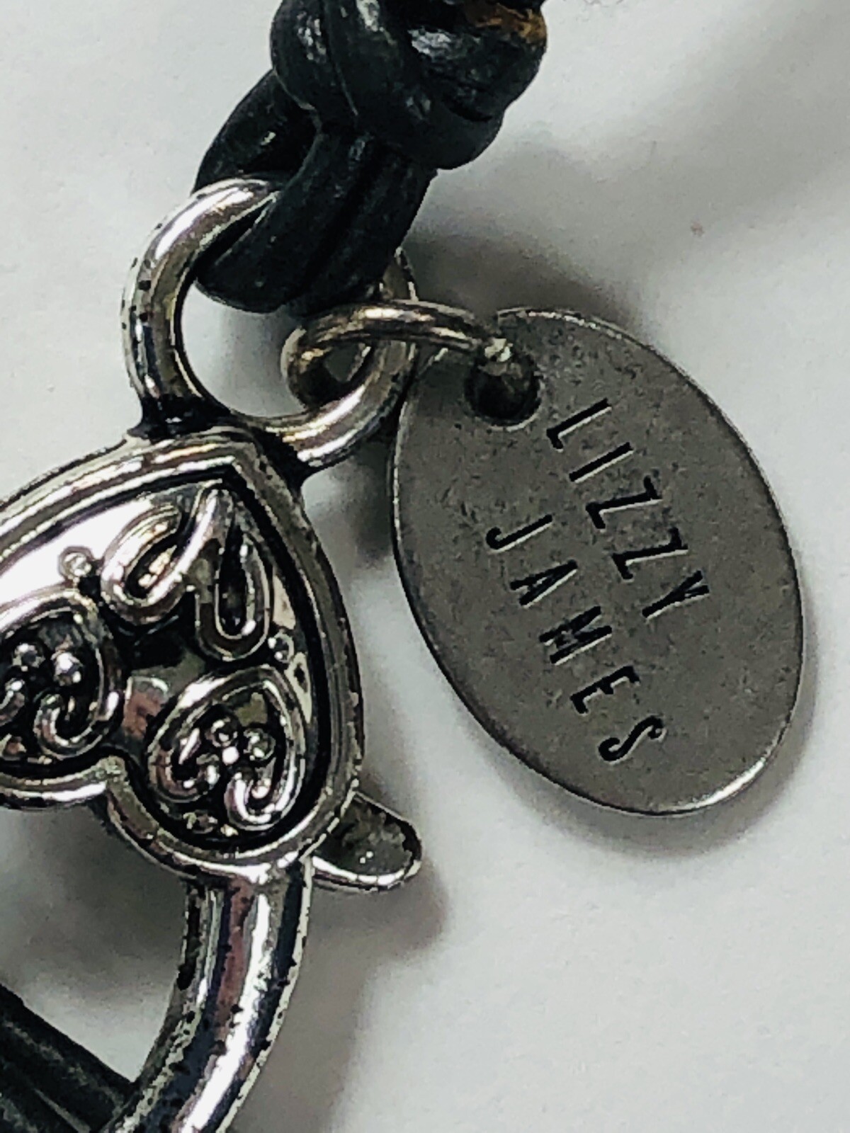 Lizzy James Bracelet Leather Medallion Convertible Necklace – 19 in