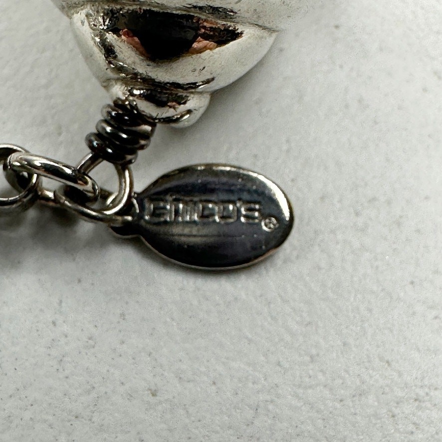 Chico’s Chunky Ball Chain Silver Tone Cascading Necklace 19-22in
