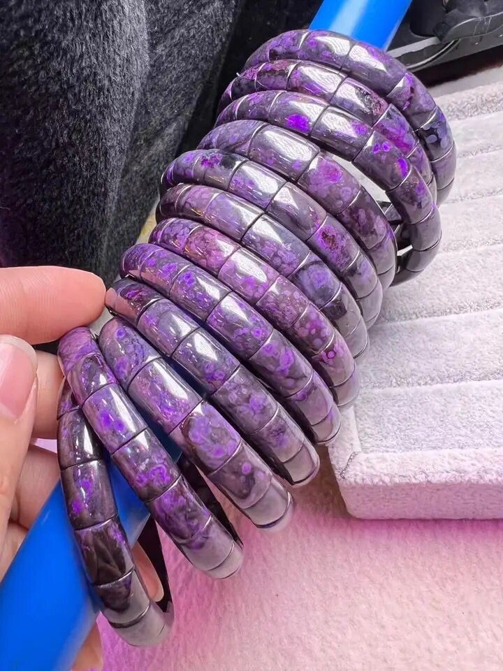 Natural Sugilite Beads Bracelet Gemstone Bangle Woman Gift jewelry