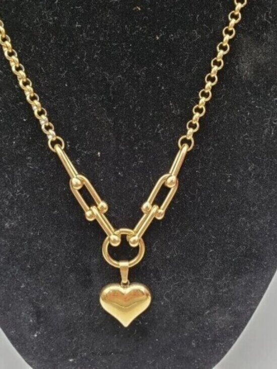 Authentic Louis Vuitton Lock & Key w/ Unbranded Gold Plated Gold Chain Necklace