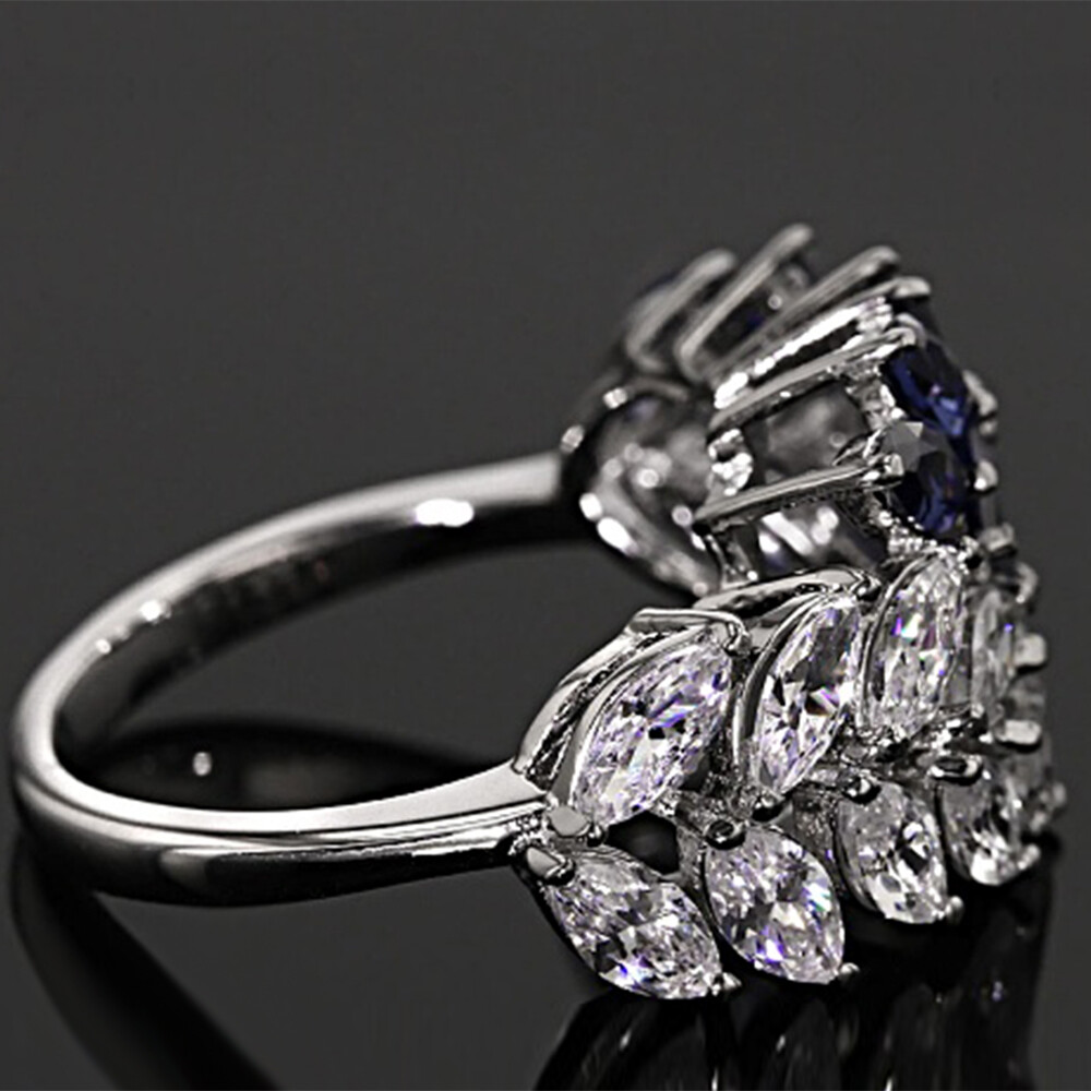 Women Fashion 925 Silver Filled Wedding Engagement Cubic Zircon Ring Sz 6-10
