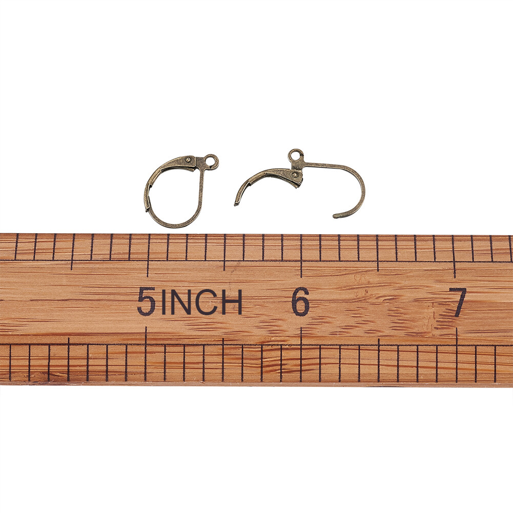 10x Nickel Free Antique Bronze Brass Leverback Earring Findings 10x15mm hole 1mm
