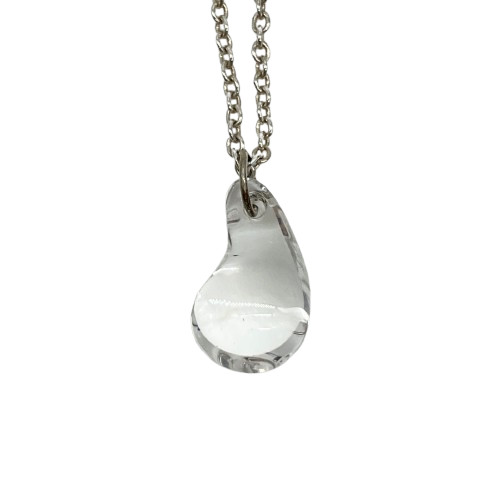 Tiffany & Co. Teardrop Necklace Pendant Crystal Sterling Silver 925 17.7in